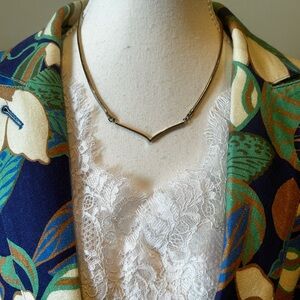 Vintage V-Shape Gold Tone Necklace